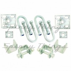 39mm Round - Single Spring U-Bolt & Hanger Kit - FULL Galvanised