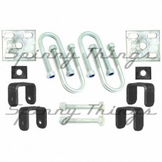 39mm Round - Single Spring U-Bolt & Hanger Kit - Part Galvanised