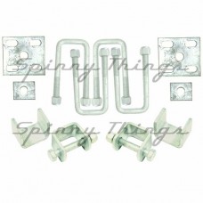 40mm Square - Single Spring U-Bolt & Hanger Kit -FULL Galvanised