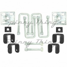 40mm Square - Single Spring U-Bolt & Hanger Kit -Part Galvanised